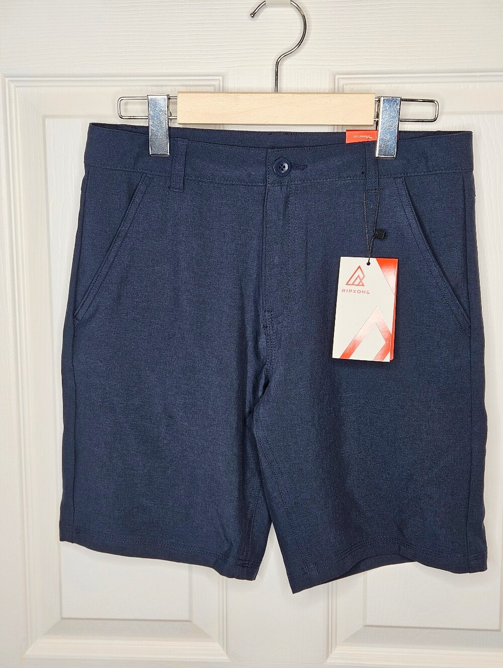 NWT Ripzone Boys Performance Chino Shorts L UV Protection Navy Blue  Bermuda
